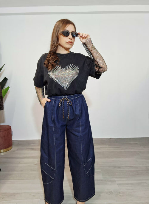 Pantalone Palazzo Denim