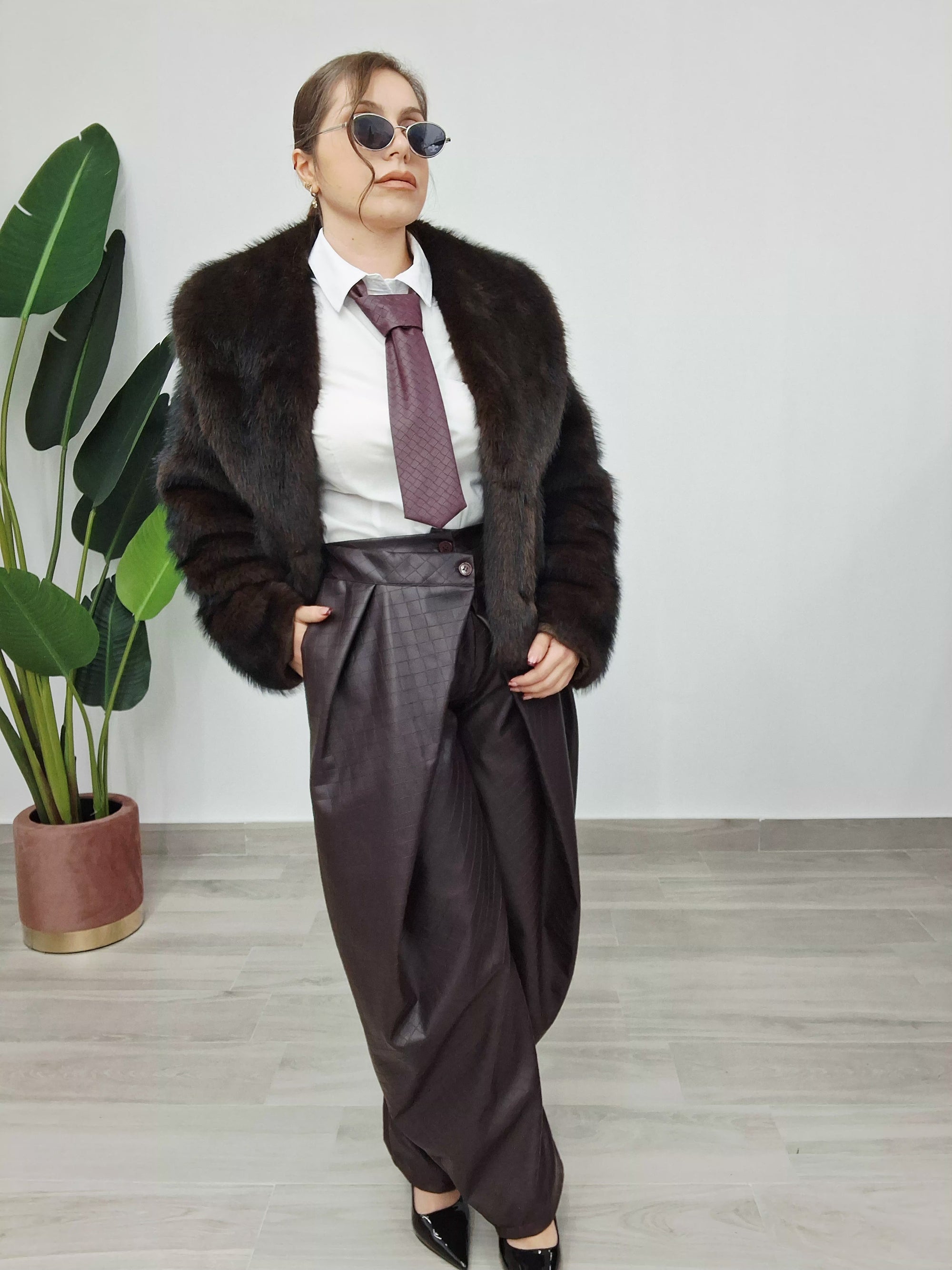 Pantalone Ballon Ecopelle Doppio Bottone