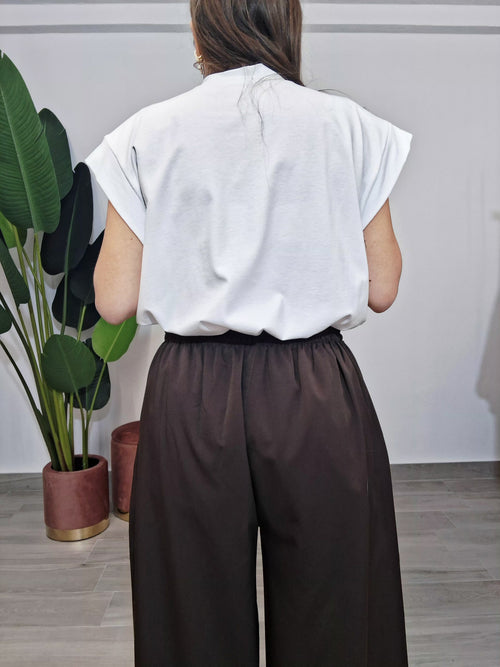 Pantalone Palazzo Vita a Portafoglio con Laccetto