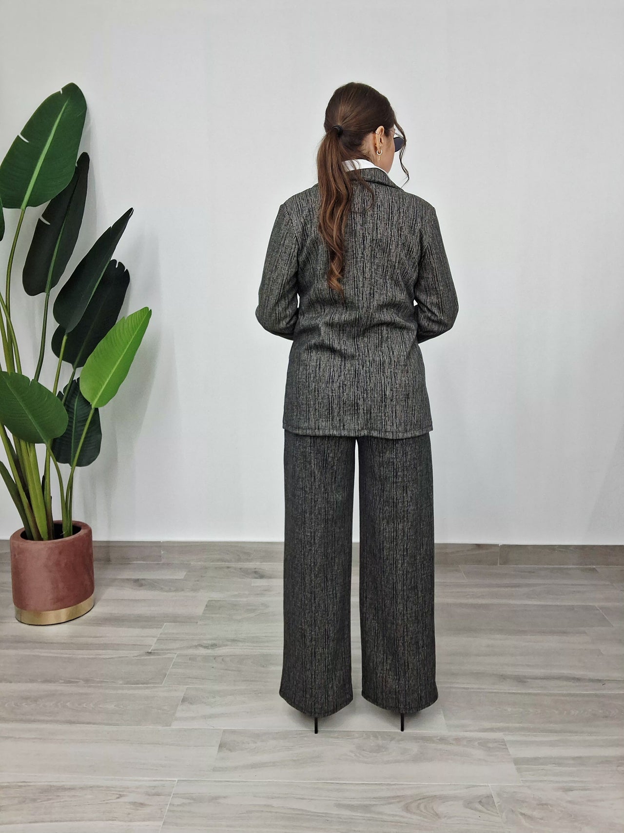Tailleur Effetto Tweed Chic-Grigio Antracite