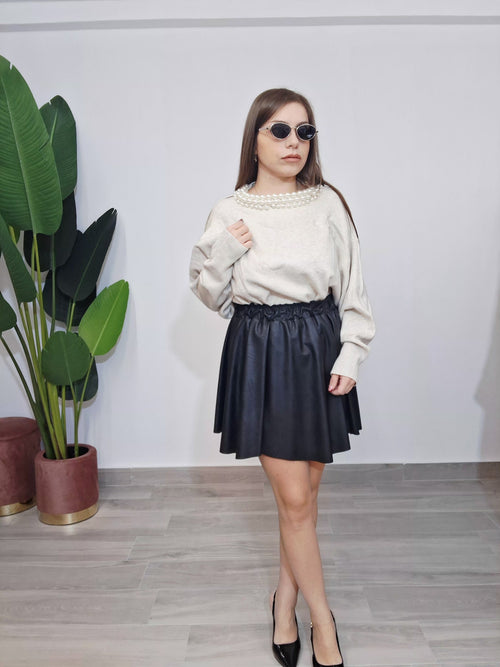 Maglione Collo di Perle