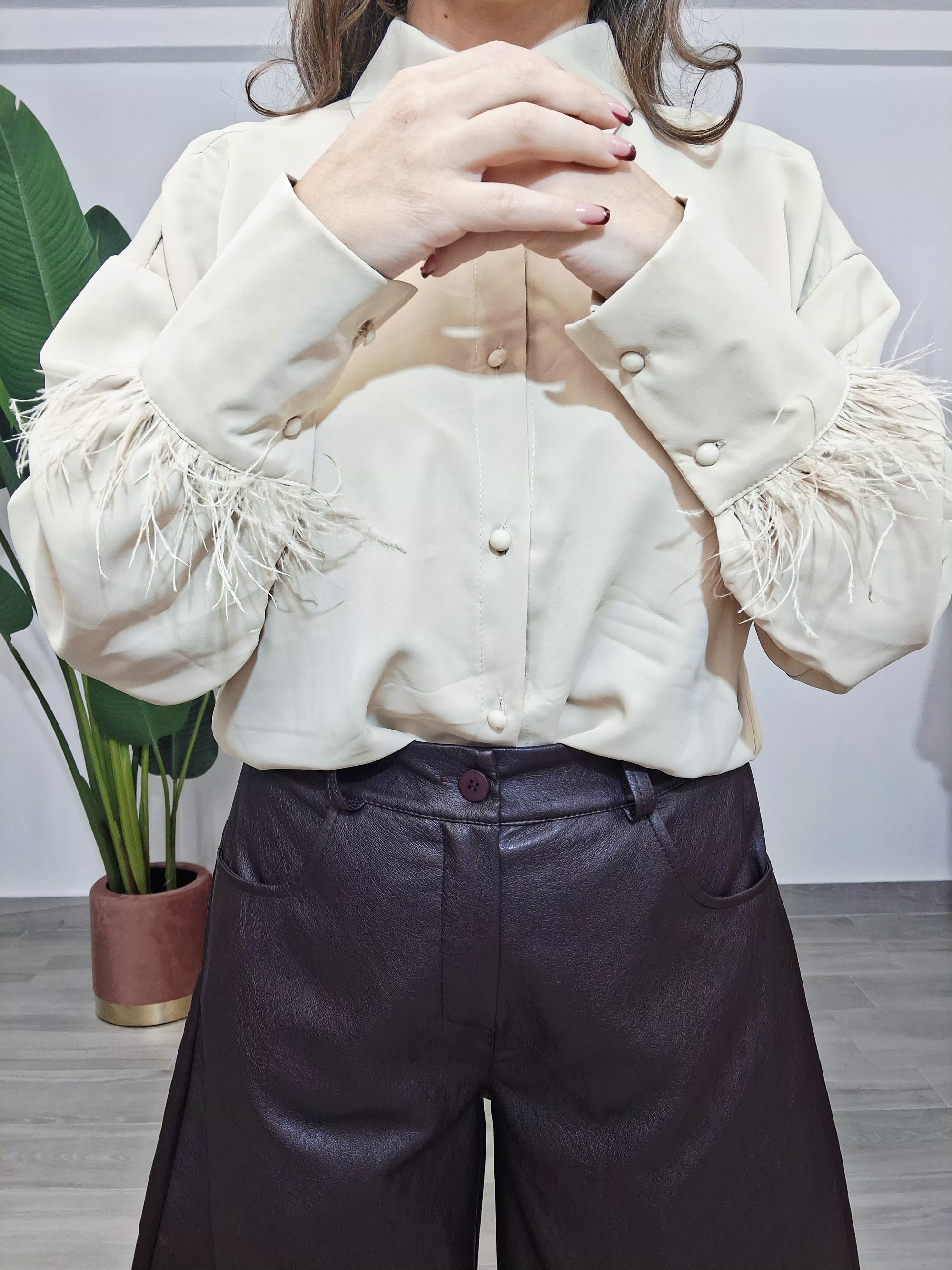 Camicia Con Piume